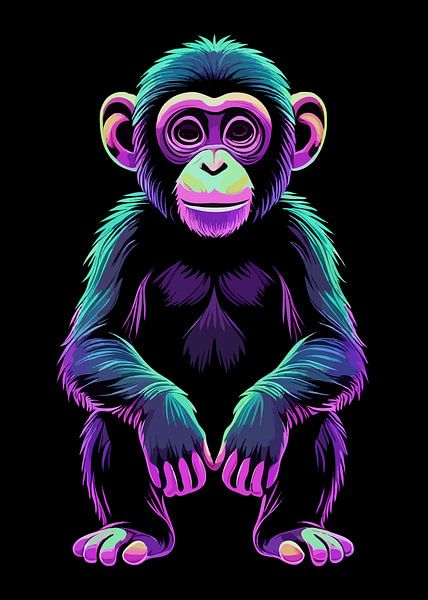 Neon Monkey pop art par Rizal Azhari