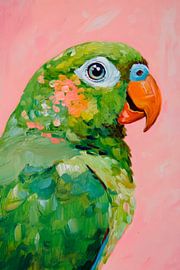 Colourful parrot portrait by Poster Art Shop