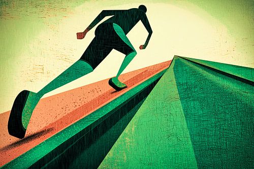 Persoon op kleurrijke helling