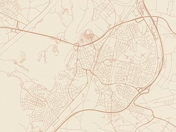 Kaart van Roermond in Terracotta van Map Art Studio