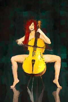 Nacktes Cello von Arjen Roos