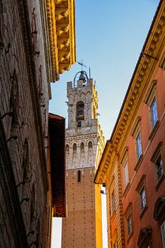 Doorkijkje naar Torre del Mangia, Siena, Toscane