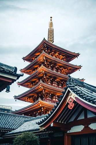 Pagode van de Senso-ji tempel in Tokyo