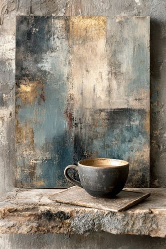 Dark still life in Earth tones and Blue grey, minimalism by Joriali Fine Art