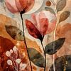 Jardin lunaire en terre cuite - Aquarelle japonaise sur Marijke Trienekens