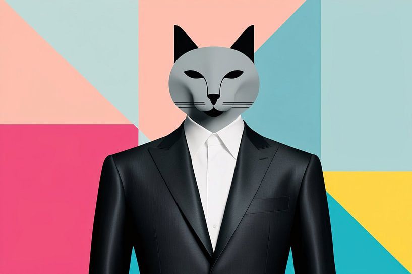 Cat in a black suit by Art & Soul Creations
