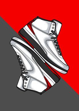 Air Jordan 2 Retro Bred Sneaker van Adam Khabibi
