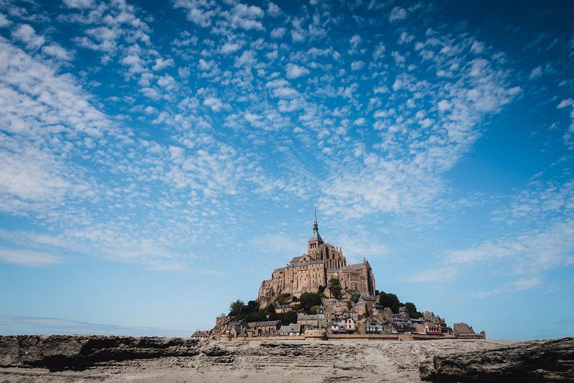The Mont Saint-Michel by day with clouds by Paul van Putten