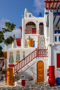 Kleurrijk Huis op Mykonos, Griekenland van Adelheid Smitt