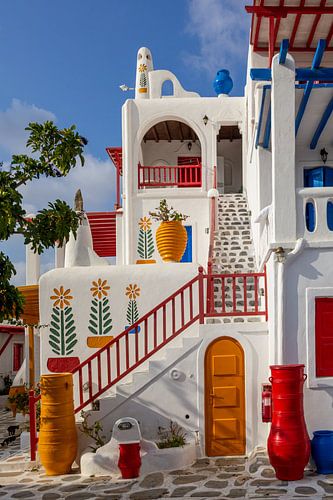 Kleurrijk Huis op Mykonos, Griekenland