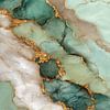 Abstracte Kunst Groen Goud Marmerstructuur Luxe Design van Eva Lee