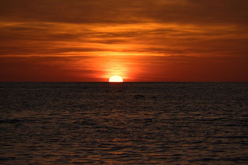 Sunset on the beach of the Baltic Sea, romantic by Martin Köbsch
