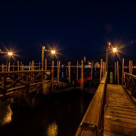 De havens van Venetië in de avond