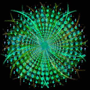 Mandala, groen en blauw