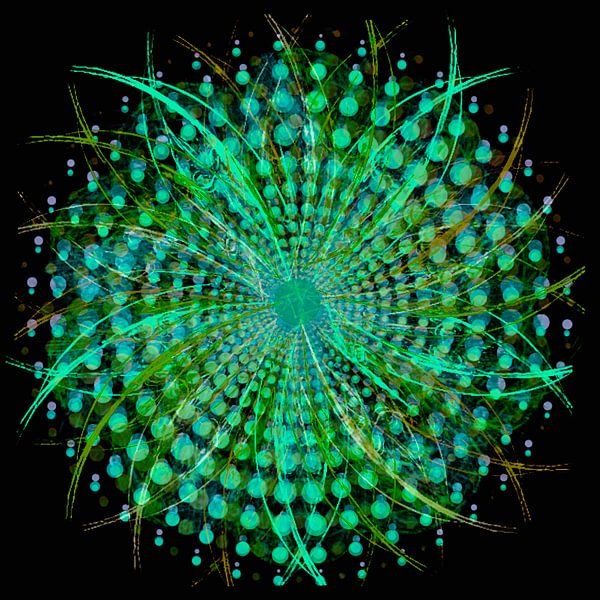 Mandala, green and blue by Rietje Bulthuis