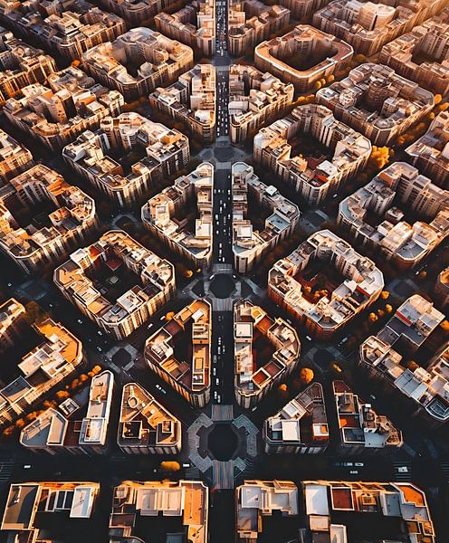 Barcelona von oben von fernlichtsicht