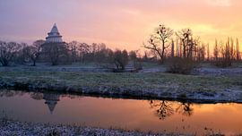 Old Elbe in Magdeburg with millennium tower in the Elbauenpark by Heiko Kueverling