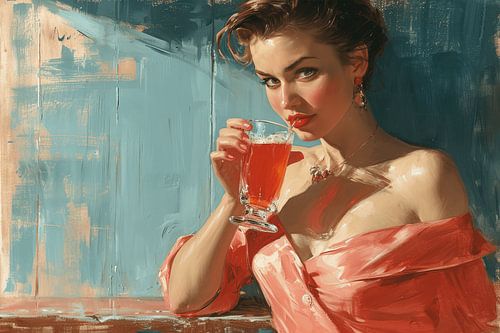 Proost! Vrolijk portret in pastelkleuren