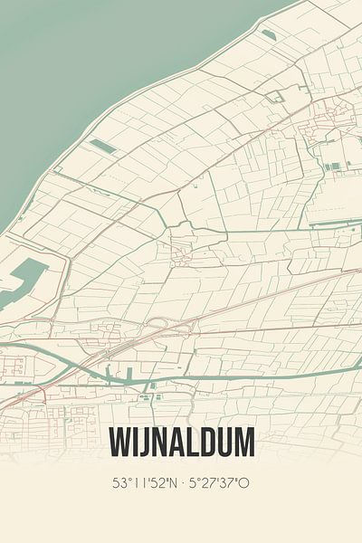 Vintage map of Wijnaldum (Fryslan) by Prints of Place