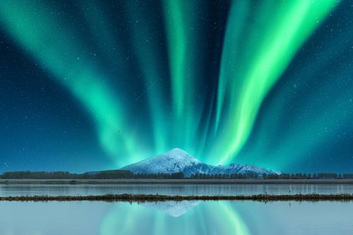 Northern lights at Lake Grevelingen (photo edit)