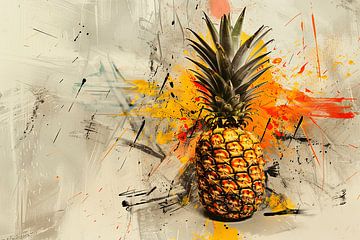 Ananas in expressionistische stijl van Felix Brönnimann