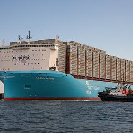 Container ship Adrian Maersk by scheepskijkerhavenfotografie