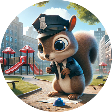 Eekhoornagent op ochtenddienst van artefacti