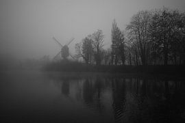 black and white windmill by Bart Liesenborgs