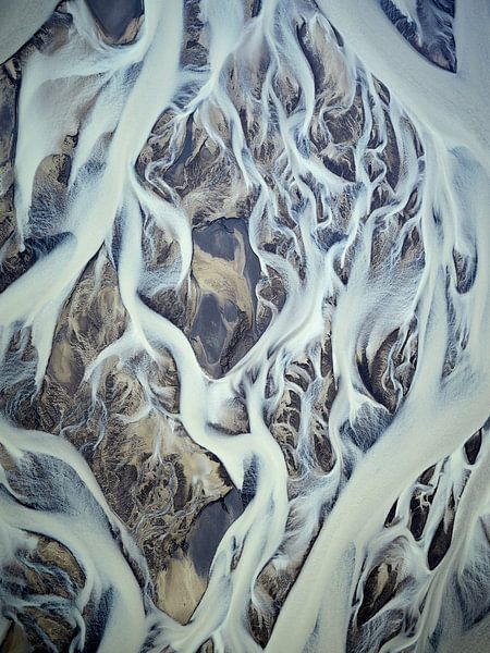 Rivierdelta Texturen van IJsland #3 van Keith Wilson Photography