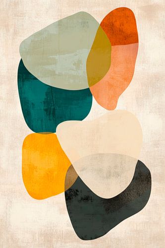 Abstracte vormen in zachte kleuren
