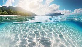 Onder water op het strand