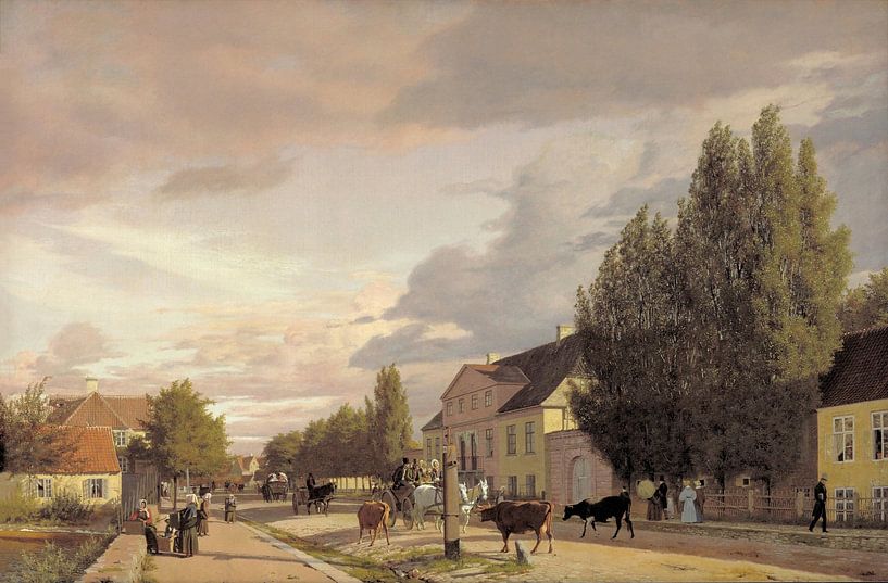 Vue d'une rue à Østerbro, à l'extérieur de Copenhague. Lumière du matin, Christen Købke par Des maîtres magistraux