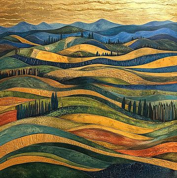 Kleurrijk Landschap van Abstract Schilderij
