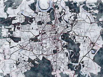 Kaart van Dessau-Roßlau in de stijl 'White Winter' van Maporia