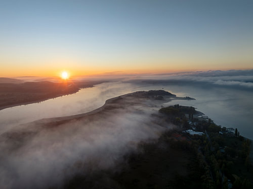 The Mettnau Peninsula at sunrise