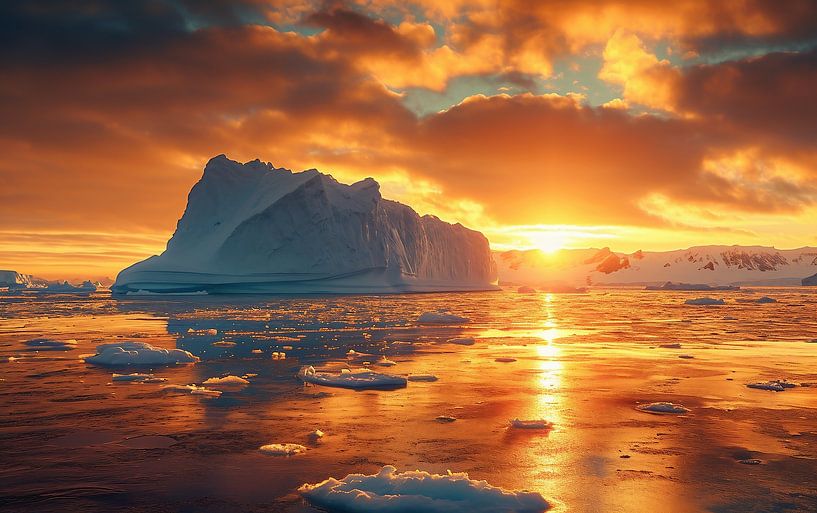 Eismeer von fernlichtsicht