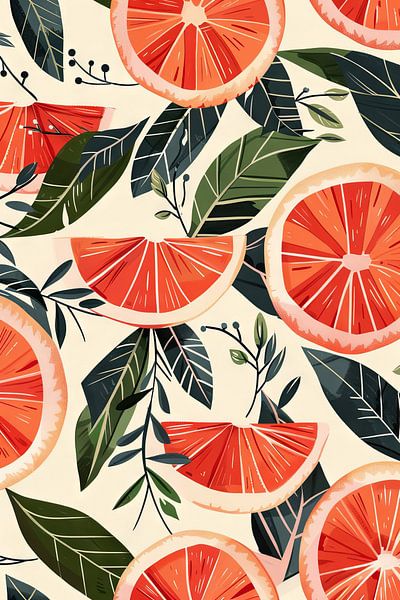 Grapefruit &amp; oranges by Poster Art Shop