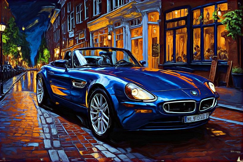 BMW Z8 en de grote stadslichten van DeVerviersBelgium
