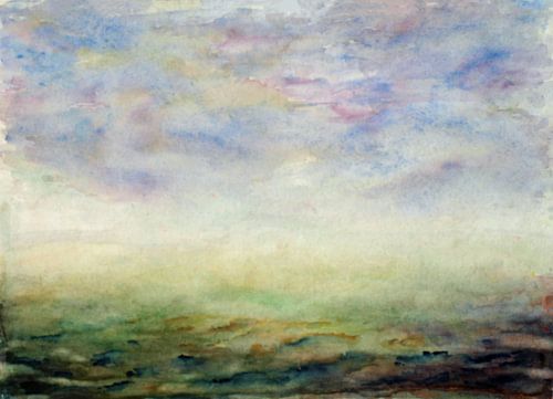 À l'infini. Aquarelle peinte à la main.