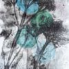 Botanische planten en insecten afdruk Groen Blauw van Angela Peters