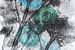 Botanische planten en insecten afdruk Groen Blauw van Angela Peters