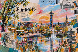 Gemälde „Emmen“ – Stimmungsvolles Stadtbild von Emmen in Drenthe von Johannes