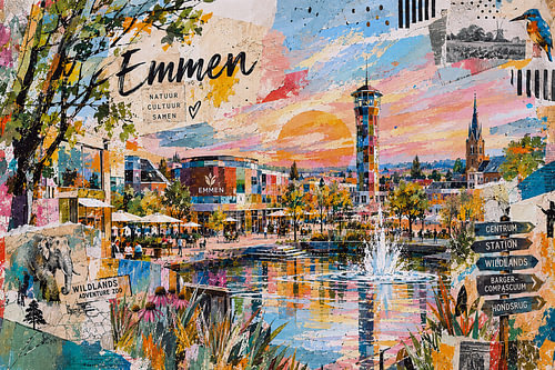 Gemälde „Emmen“ – Stimmungsvolles Stadtbild von Emmen in Drenthe