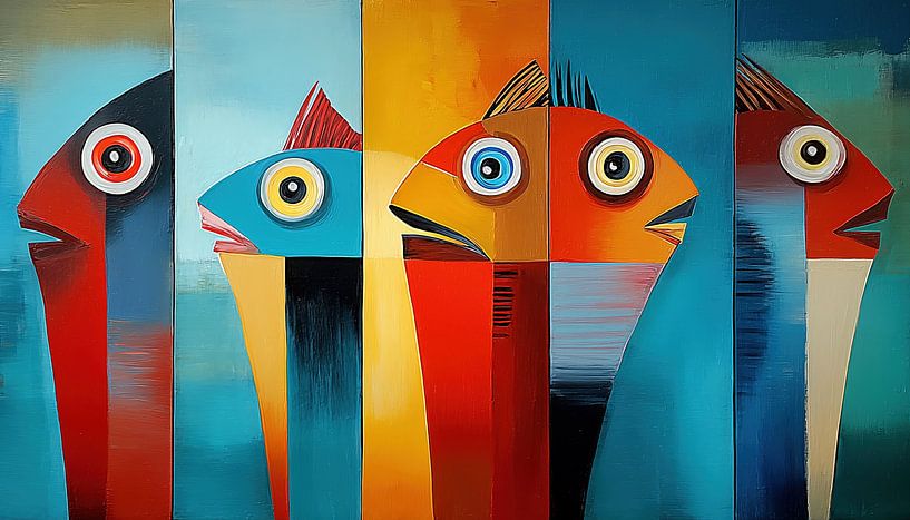 Abstracte vissen panorama van TheXclusive Art
