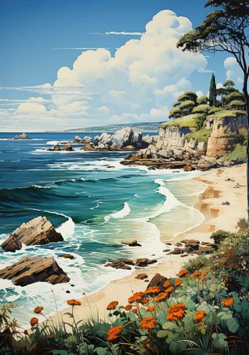 Beach Poster Sea Art Print Maritime