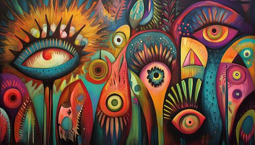 Abstraktes buntes Augen-Panorama