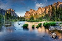 Yosemite National Park USA at sunset.