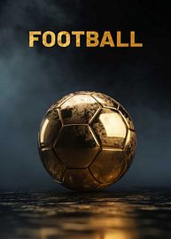 Goldener Fußball auf dunklem Hintergrund von Morgan