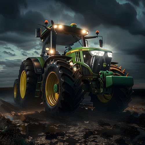 Tracteur en gros plan