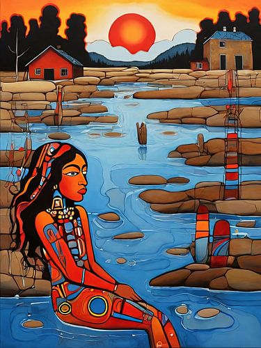 Zeemeermin in de rivier